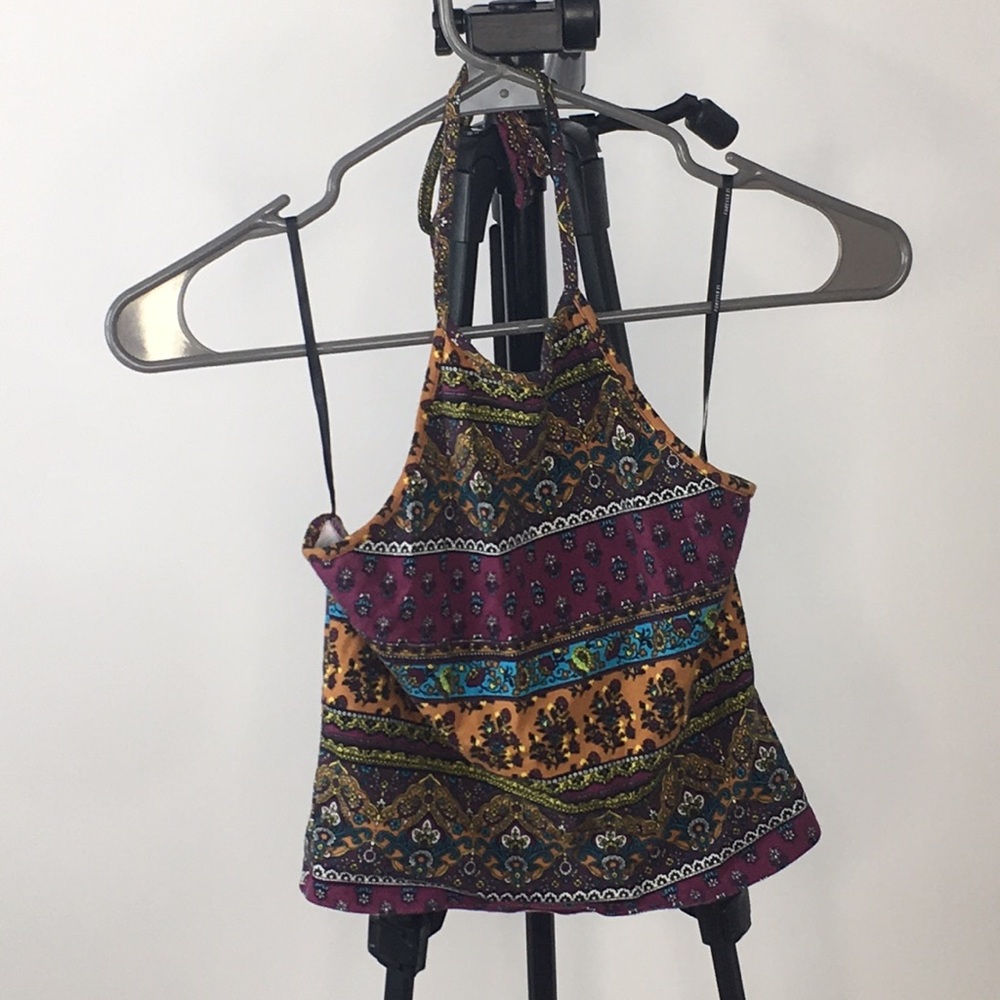 Multicolored halter crop top SMALL